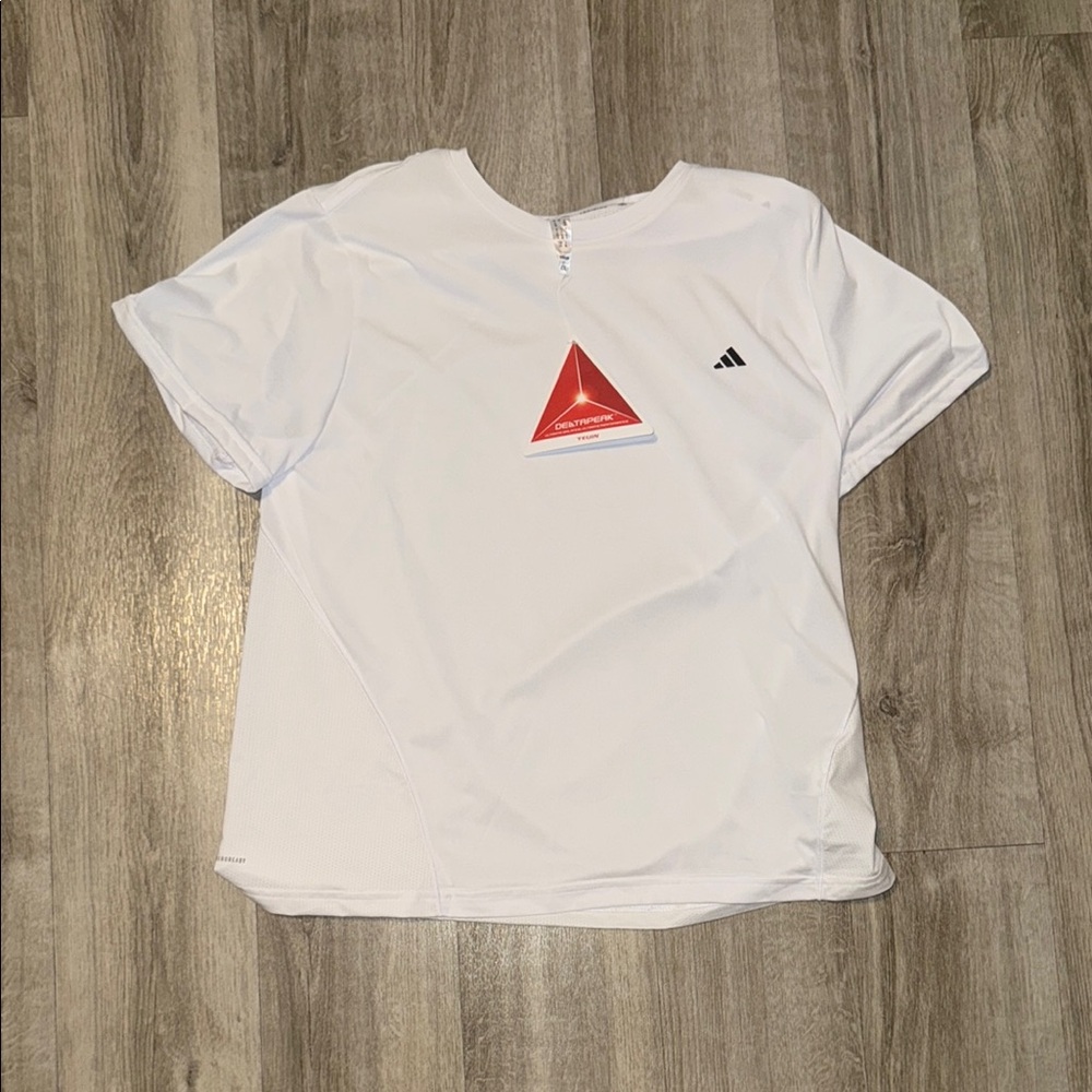 Adidas White Tee with Logo Accent